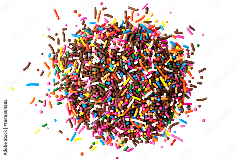Fototapeta premium Delicious chocolate sprinkles scattered on the surface