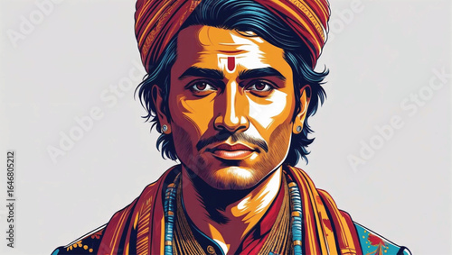 High Resolution Vector Illustration young man in AI Generate