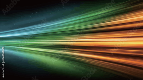 A colorful line with green, orange, and blue colors. The line is long and has a lot of detail