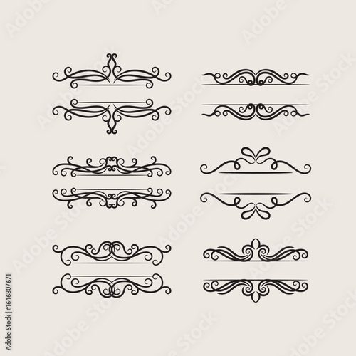 Decorative artistic floral ornament collection