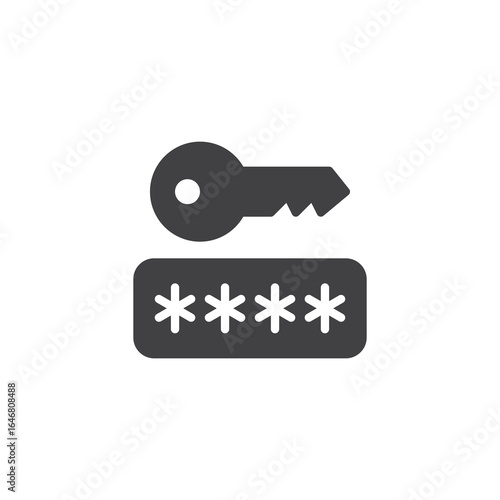 Security key authentication solid icon