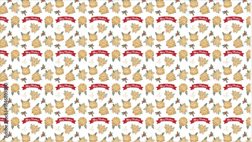 A sophisticated Christmas card with a distinct Victorian aesthetic, showcasing a rich and detailed floral frame that adds a touch of vintage elegance to the design.