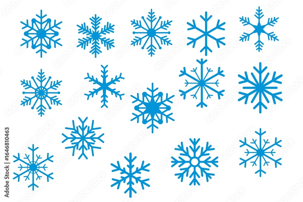 set of snowflakes icons set of snowflakes icons