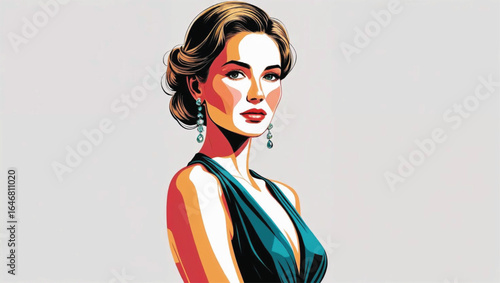 High-resolution vector illustration white background woman. Ai Generate
