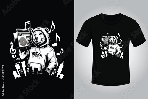 Bear Streetwear T Shirt Design