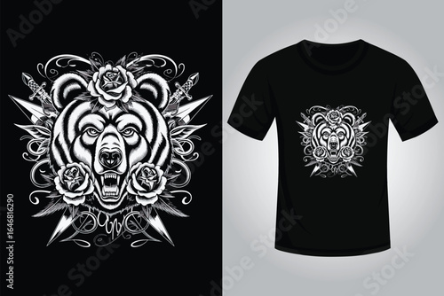 Bear Streetwear T Shirt Design