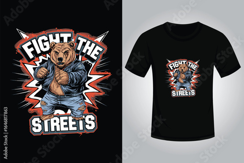 Bear Streetwear T Shirt Design