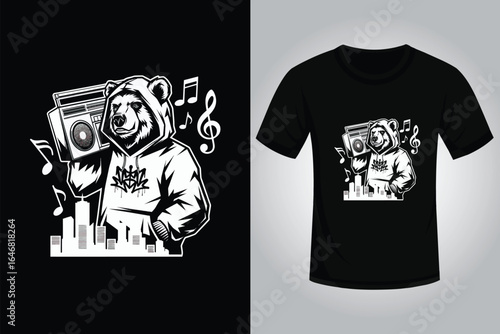 Bear Streetwear T Shirt Design
