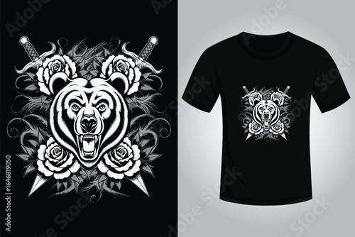 Bear Streetwear T Shirt Design