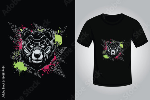 Bear Streetwear T Shirt Design