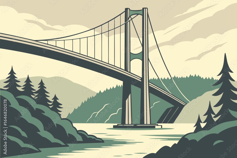 Fototapeta premium Askøy, Vestland County, Norway – Features the scenic Askøy Bridge.