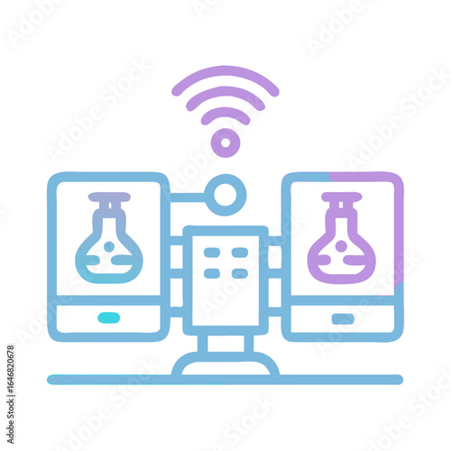 A scientific device with wireless connection isolated on white background