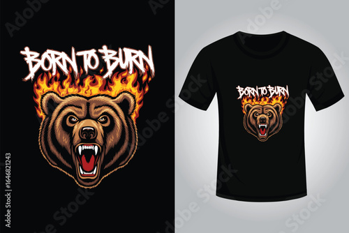Bear Streetwear T Shirt Design
