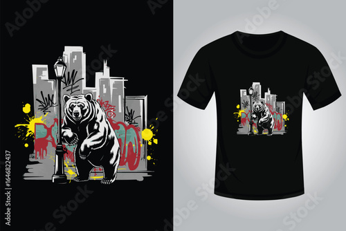 Bear Streetwear T Shirt Design