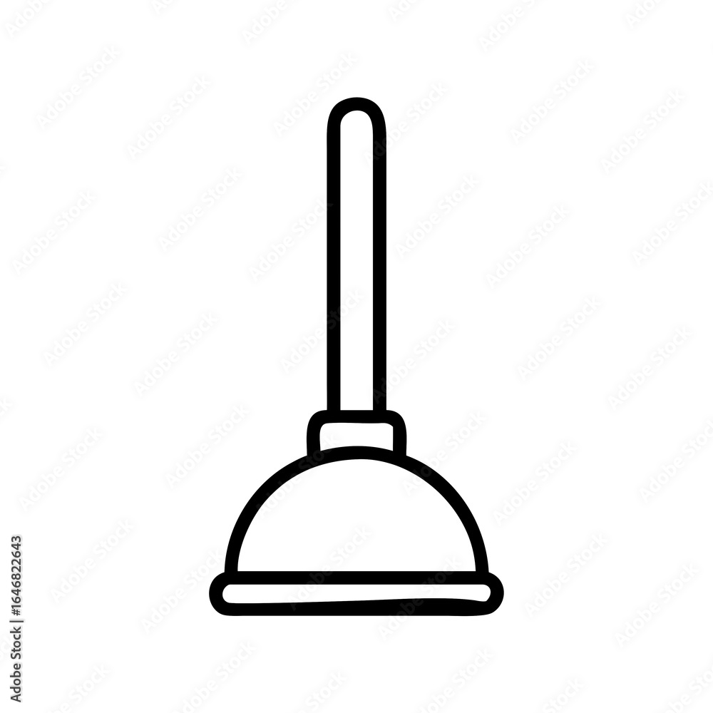 Plunger tool with handle for unclogging drains and toilets Plunger tool with handle for unclogging drains and toilets