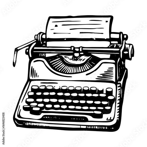 A vintage style illustration denoting classic typewriter machine