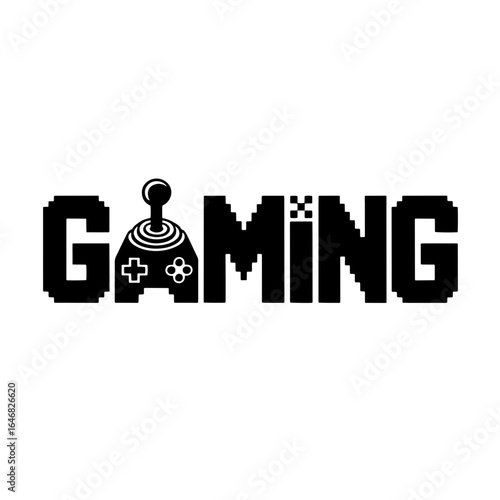 Creative gaming logo featuring a vintage controller design and bold typography suited for a gaming community