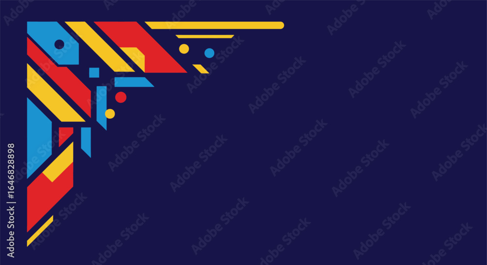 Fototapeta premium Abstract geometric corner design with vibrant colors.