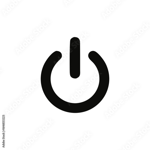 Power Button Icon Black on White Background Illustration of Global Symbol for On Off System and Startup Operation