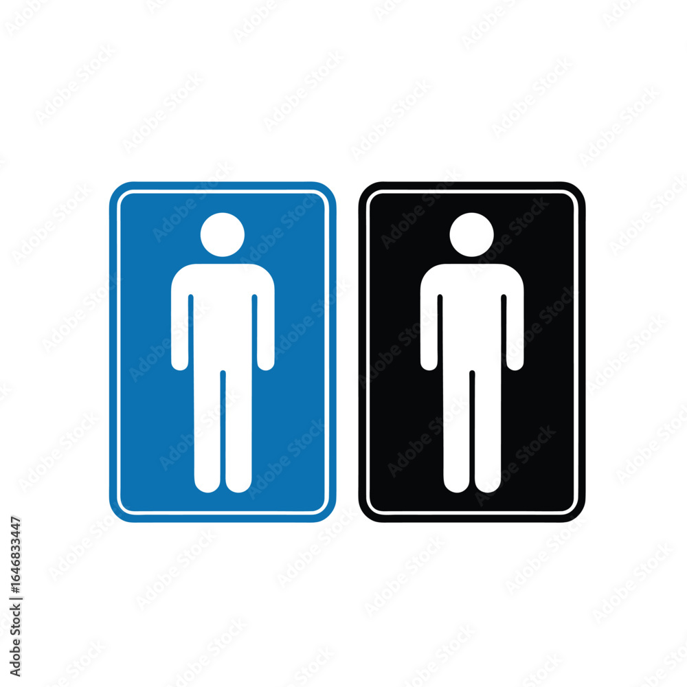 Restroom Signage Featuring Blue and Black Color Schemes for Mens Facilities Public Convenience Symbol Modern Design Approach Restroom Signage Featuring Blue and Black Color Schemes for Mens Facilities Public Convenience Symbol Modern Design Approach