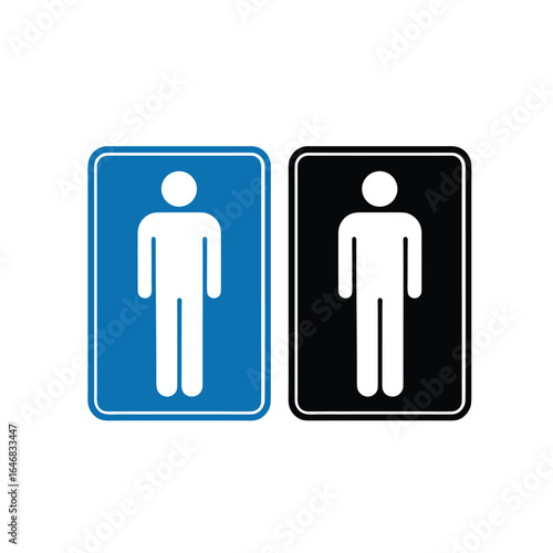 Wallpaper Mural Restroom Signage Featuring Blue and Black Color Schemes for Mens Facilities Public Convenience Symbol Modern Design Approach Torontodigital.ca