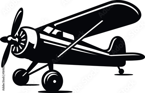 vintage biplane vector illustration