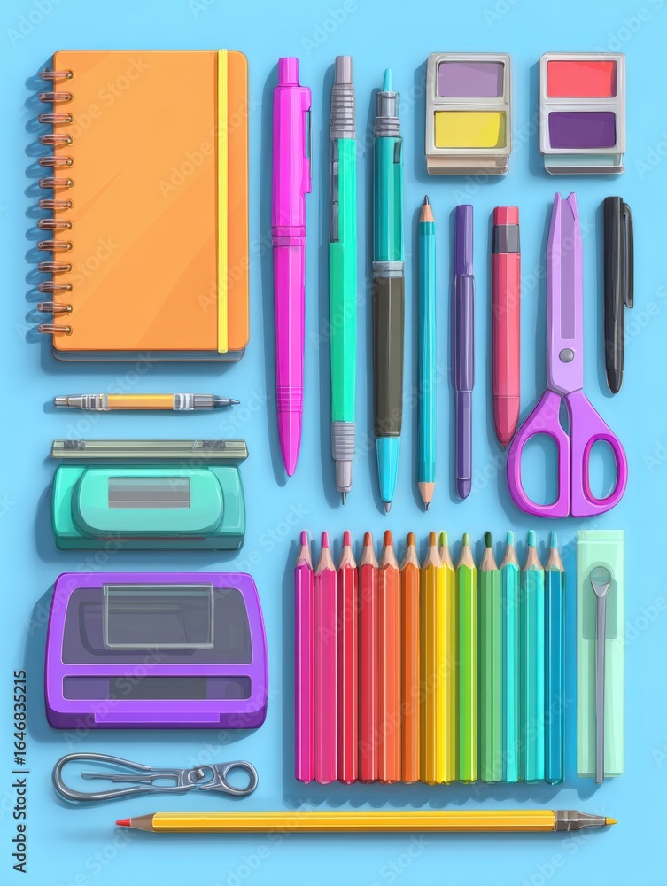 Obraz premium school supplies on a table