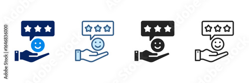 Satisfaction Icon Set Multiple Style Vector Illustration