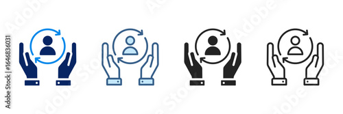 Retention Icon Set Multiple Style Vector Illustration