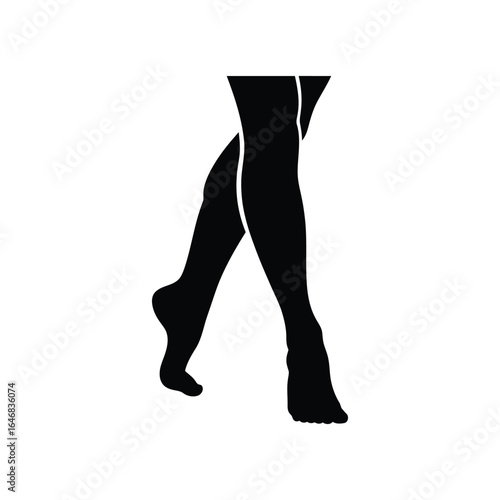 Elegant female legs in motion isolated on white background, portraying grace, fitness, and the beauty of the human form