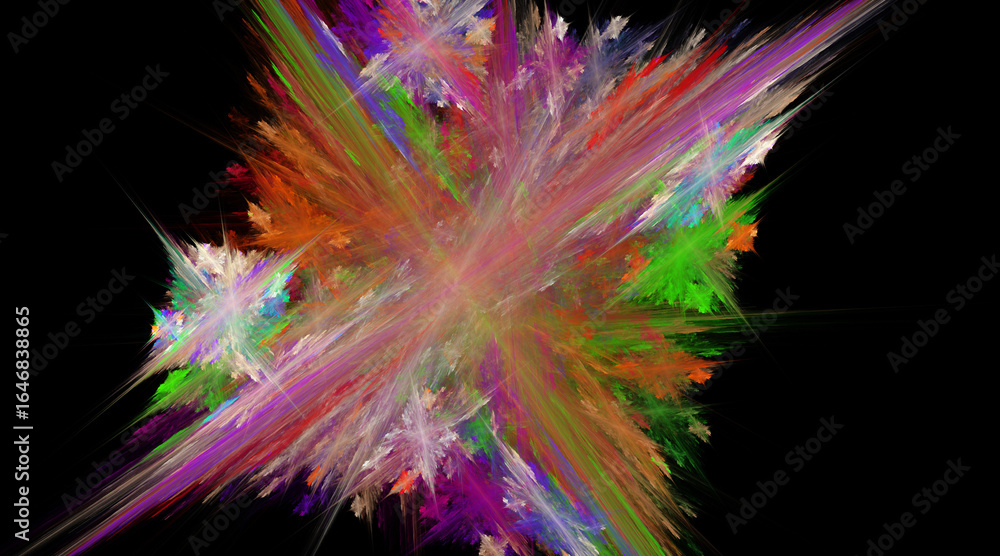 Fototapeta premium Fractal colored abstract on black background