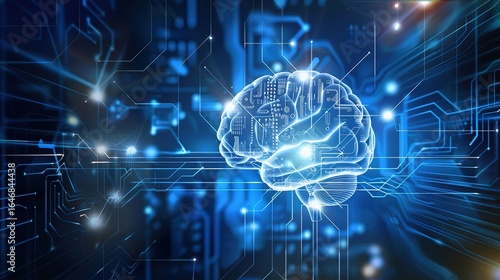 Advanced brain-computer interface technology digital background