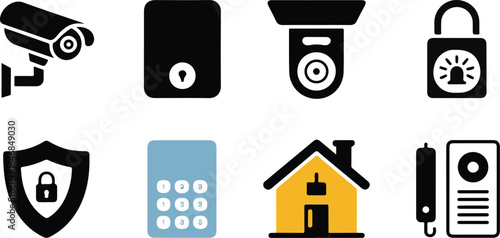 Vector Icons for Smart Home Protection Systems