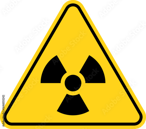 Caution danger radioactive Ionizing radiation material signage yellow printable sign. ionising radiation