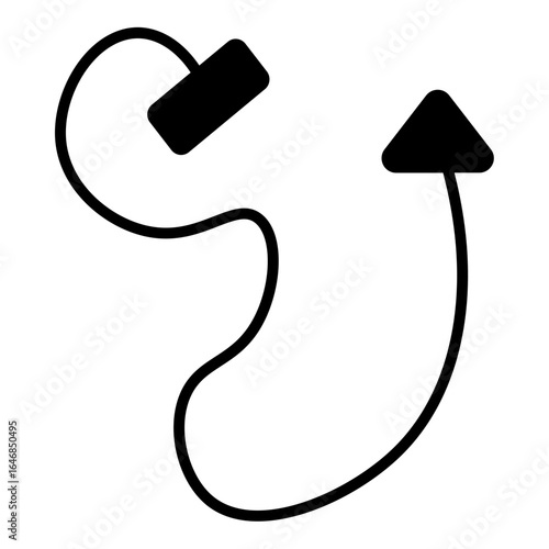 Winding, solid icon showing a fluctuating path with an upward trajectory.
