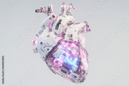 CORAZÓN ROBÓTICO FUTURISTA CON ENERGÍA DIGITAL PULSANTE