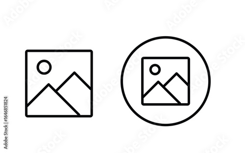 Photo Image Icon – Outline Picture Gallery Vector Illustration