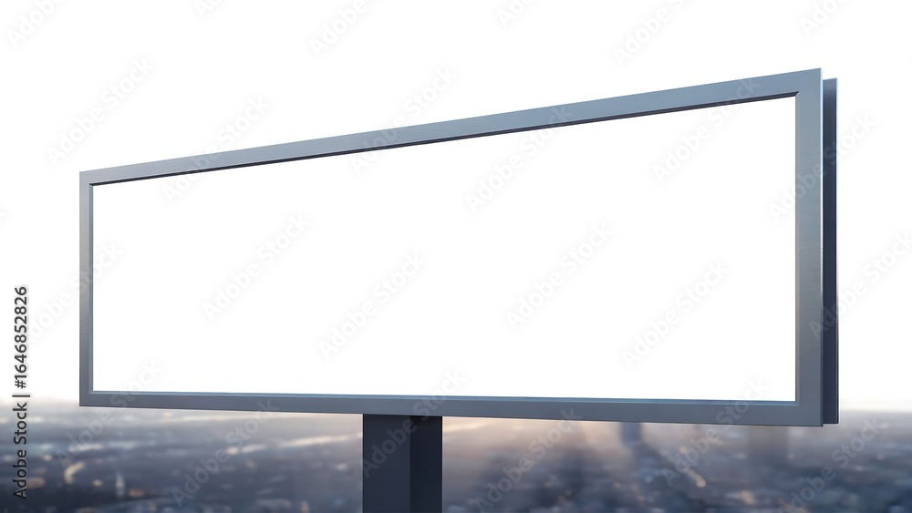 Fototapeta premium Billboard mockup isolated on white background for advertising in the city with a blank space for your message and promotion