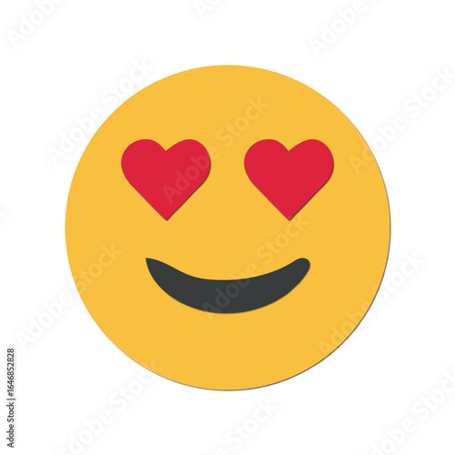 Heart Eyes Emoji Face Love Symbol Vector Icon Isolated on White Background