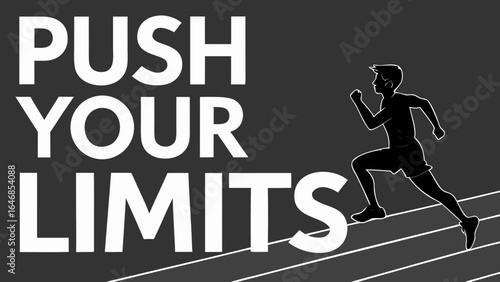 Push Your Limits conceptual illustration for achievement and motivation