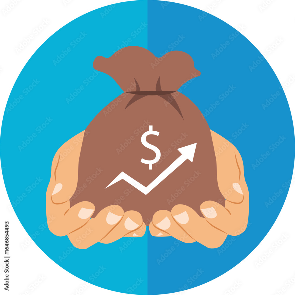 Obraz premium vector, illustration, icon, cartoon, sign, symbol, baby, hand, woman, money, business, design, character, art, dollar, animal