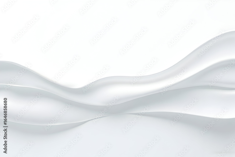 Obraz premium Abstract White Waves Flowing Smoothly on White Background