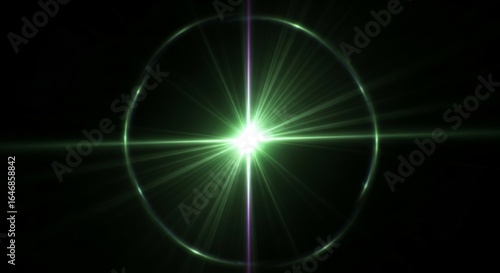 Wallpaper Mural Luminous green star with radiant beams against black Torontodigital.ca