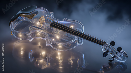 Experience the elegance of a luminous crystal violin, a modern masterpiece reflecting light and inspiring musical artistry.