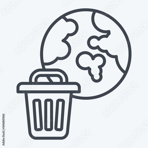Icon Pollution. related to Waste symbol. line style. design editable
