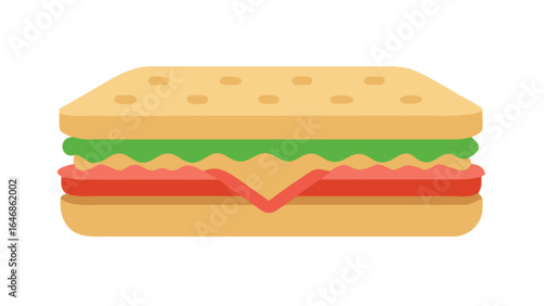 Delicious sandwich vector illustration with bread lettuce tomato and cheese for food lovers and chefs