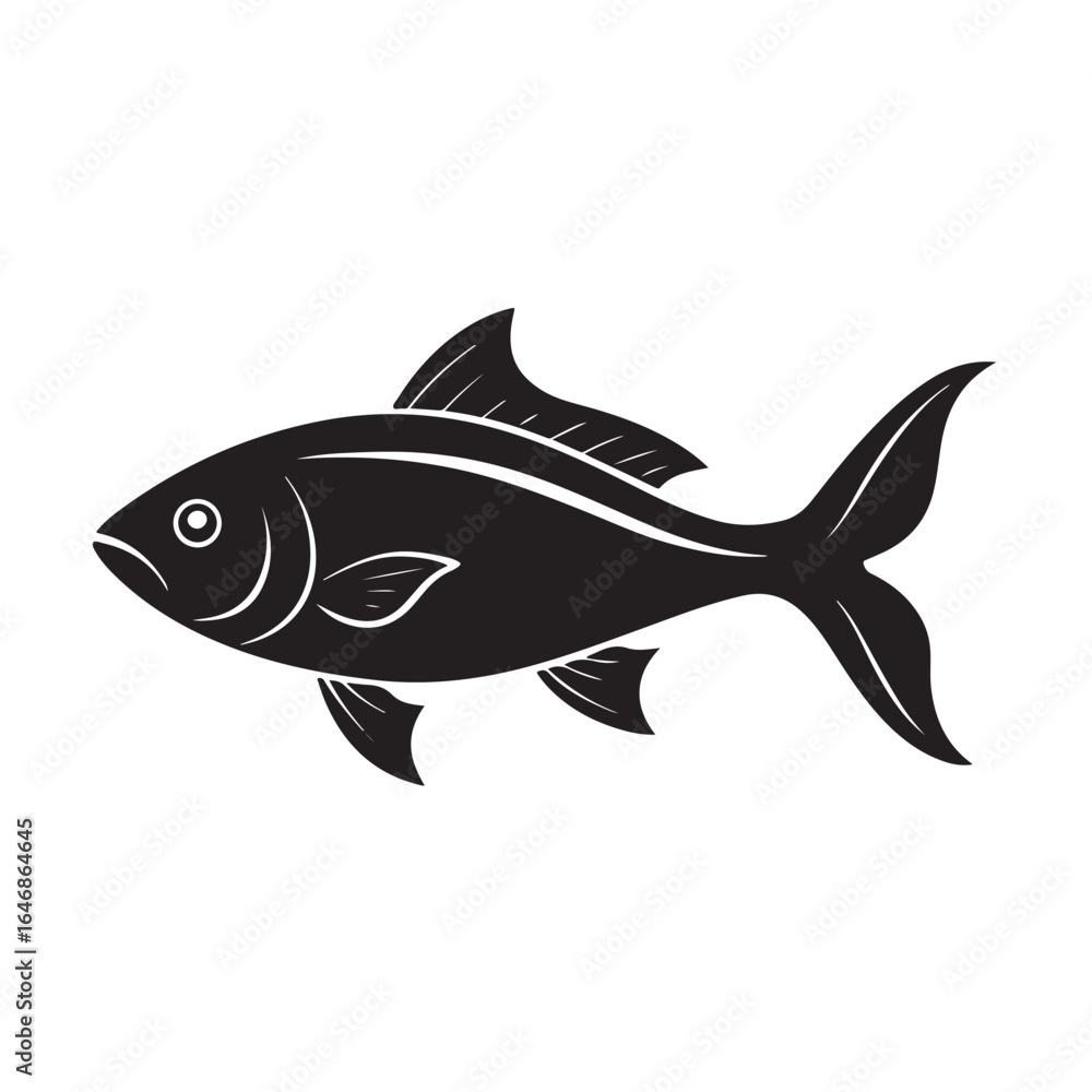 Fish silhouette white background Fish silhouette white background