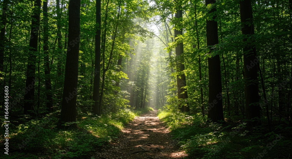 Obraz premium Sunlit Forest Path (2)