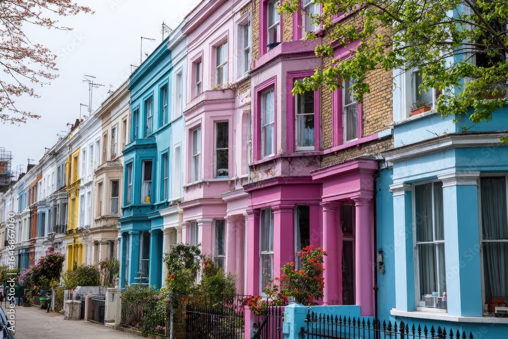 Fototapeta premium Colorful Row Houses in a European City