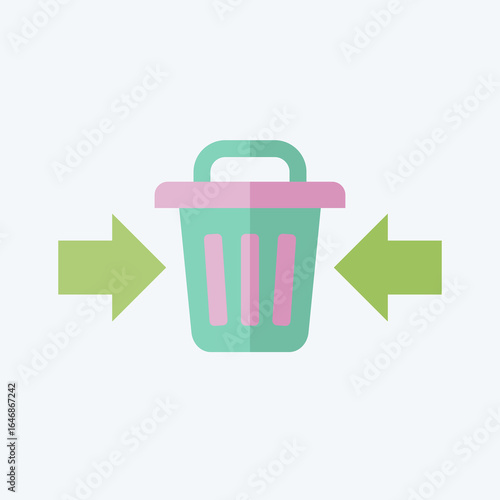Icon Waste Reduction. related to Waste symbol. flat style. design editable